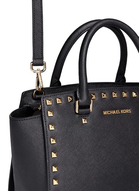 michael kors selma stud medium blossom|Selma Medium Saffiano Leather Satchel .